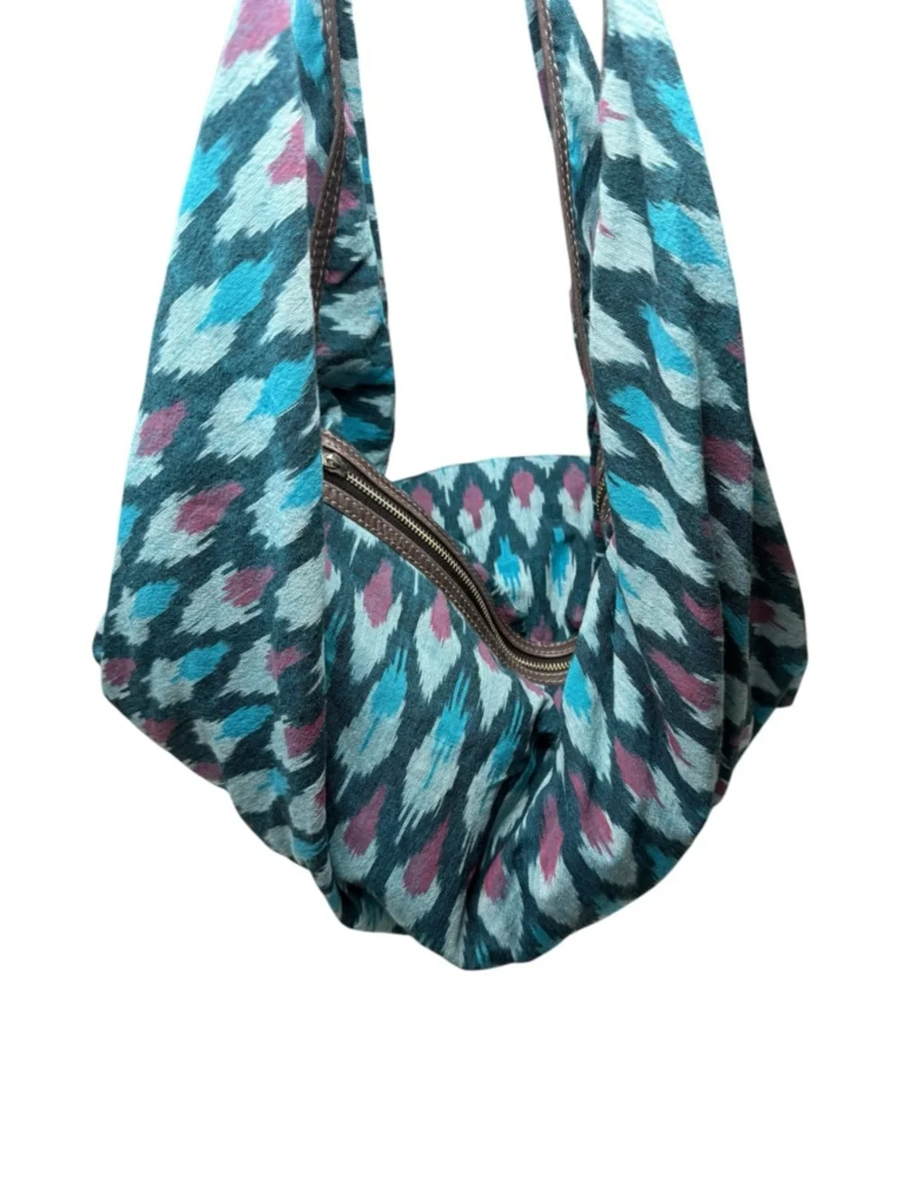 Y2K: Tylie Malibu 𖤹 Nomad Ikat Festival Sling Weekender Bag Handbag 𖤹 Teal Multi